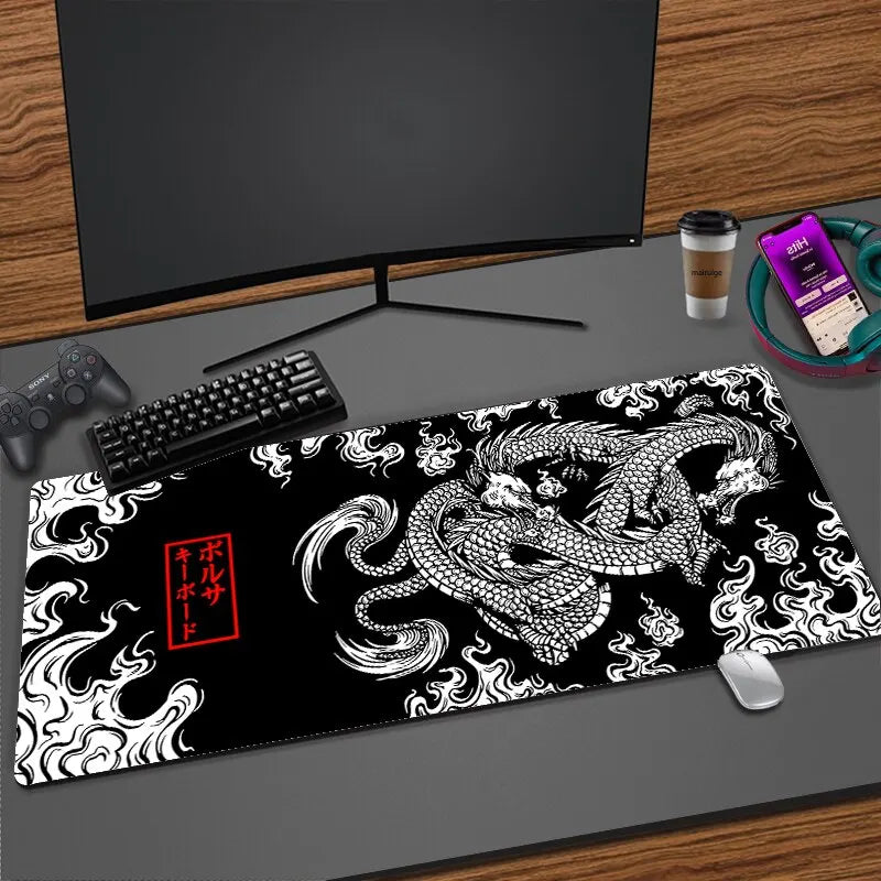 Japanese Dragon Large Gaming Mousepad 500x1000x3mm 250x290x2mm 300x700x2mm 400x900x3mm