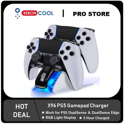 BEBONCOOL Dual Controller Charger For PS5 w/USB C