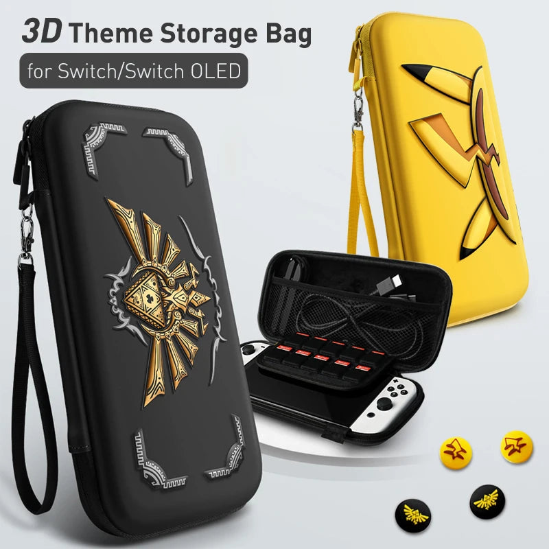 3D Theme Storage Bag For Nintendo Switch OLED Portable Carrying Hard Case Waterproof NS Switch Game Accessories